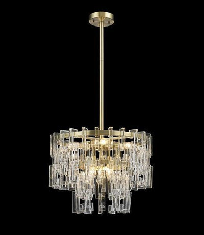 Antique Brass with Clear Acrylic Chandelier - LV LIGHTING