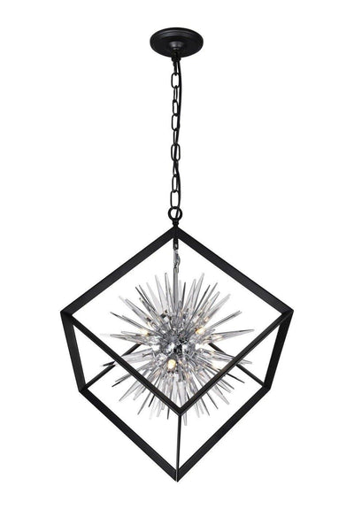 Black Caged with Spike Crystal Chandelier - LV LIGHTING