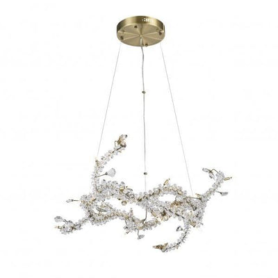 Steel Tree Branches with Clear Crystal Chandelier - LV LIGHTING