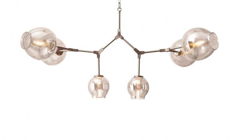 Steel Frame with Clear Open Glass Shade Chandelier - LV LIGHTING
