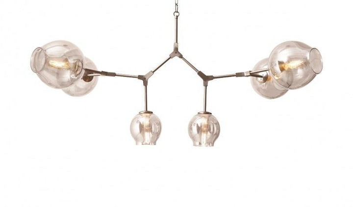 Steel Frame with Clear Open Glass Shade Chandelier - LV LIGHTING