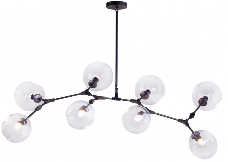 Steel Braches with Clear Open Glass Shade Chandelier - LV LIGHTING