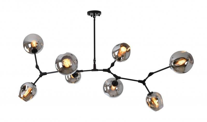 Steel Braches with Clear Open Glass Shade Chandelier - LV LIGHTING