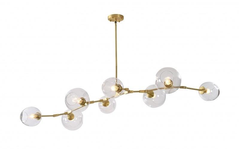 Steel Braches with Clear Open Glass Shade Chandelier - LV LIGHTING