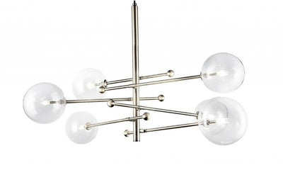 Steel Frame with Clear Glass Globe Shade Chandelier - LV LIGHTING