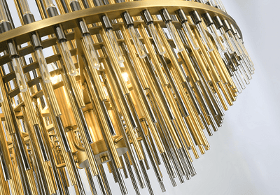 Gold and Pearl Black Plated Spike Chandelier - LV LIGHTING
