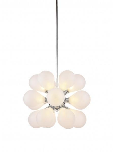 Steel Sputnik Frame with Tear Drop Glass Shade Chandelier - LV LIGHTING