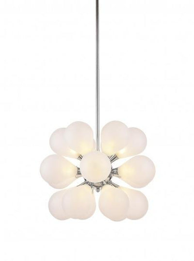 Steel Sputnik Frame with Tear Drop Glass Shade Chandelier - LV LIGHTING