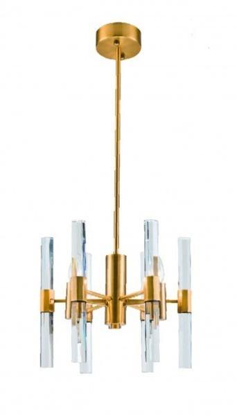 Brass Metal Frame with Clear Crystal Rod Pendant - LV LIGHTING