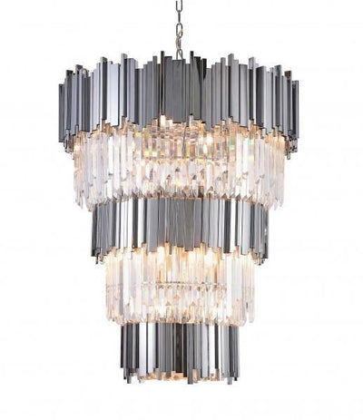 Steel Round Frame with Clear Crystal Chandelier - LV LIGHTING