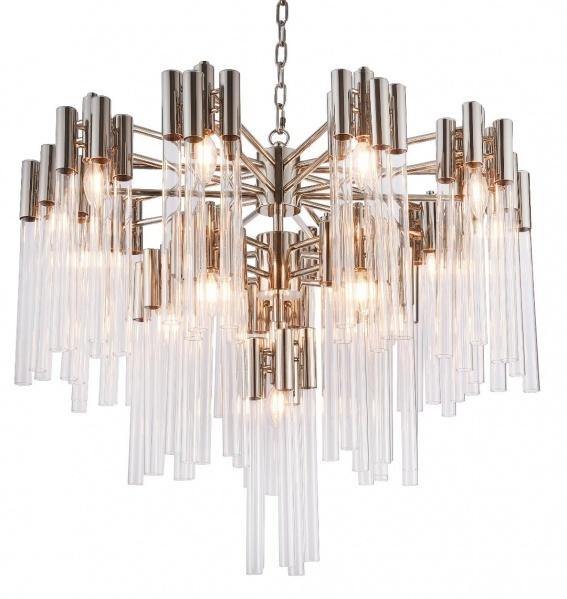 Three Tier Steel Frame with Clear Glass Tube Chandelier - LV LIGHTING