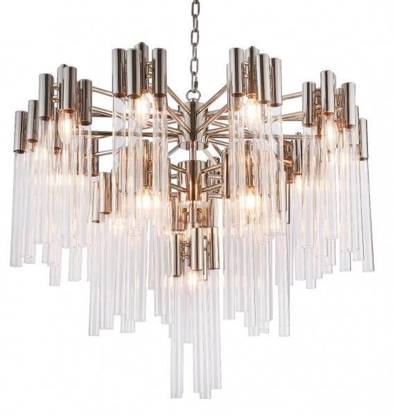 Three Tier Steel Frame with Clear Glass Tube Chandelier - LV LIGHTING