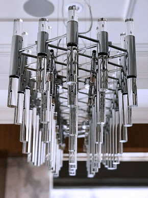 Steel Frame with Clear Crystal Rod Linear Pendant - LV LIGHTING