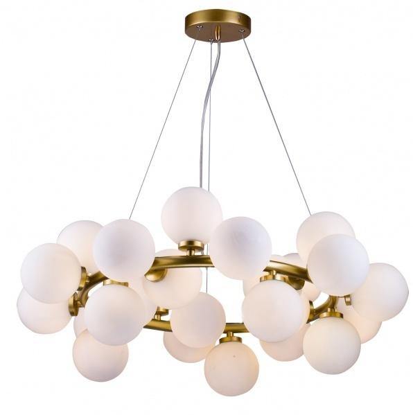 Steel Frame with Milk White Glass Globe Shade Chandelier - LV LIGHTING