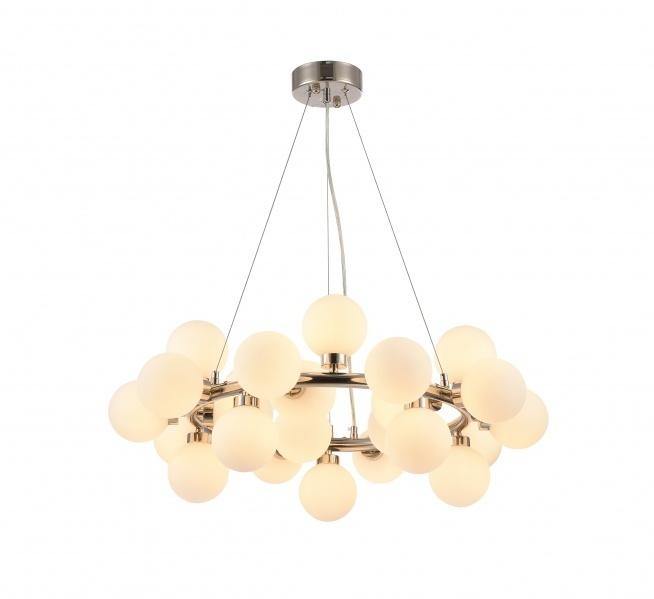 Steel Frame with Milk White Glass Globe Shade Chandelier - LV LIGHTING