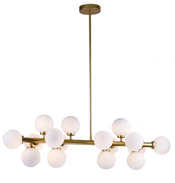 Steel with Milk White Glass Globe Shade Linear Pendant - LV LIGHTING