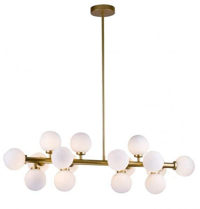 Steel with Milk White Glass Globe Shade Linear Pendant - LV LIGHTING