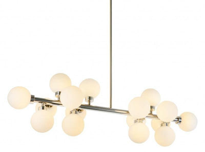 Steel with Milk White Glass Globe Shade Linear Pendant - LV LIGHTING