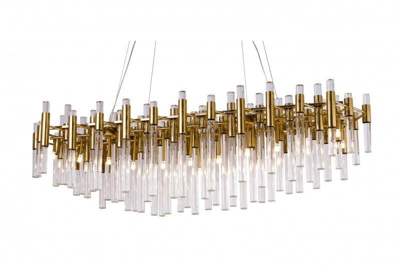 Steel Frame with Clear Glass Rod Linear Pendant - LV LIGHTING