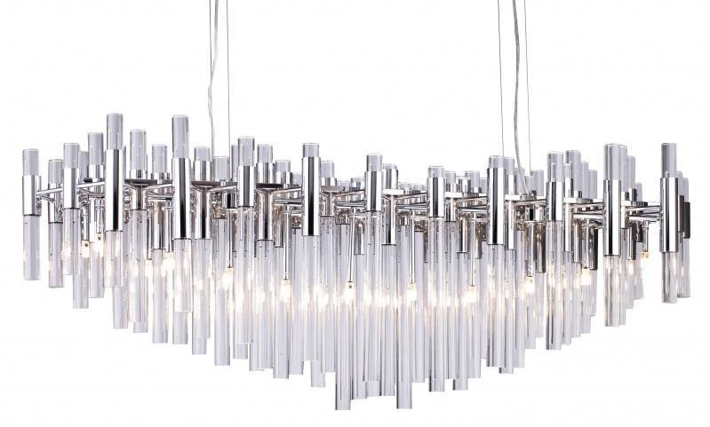 Steel Frame with Clear Glass Rod Linear Pendant - LV LIGHTING