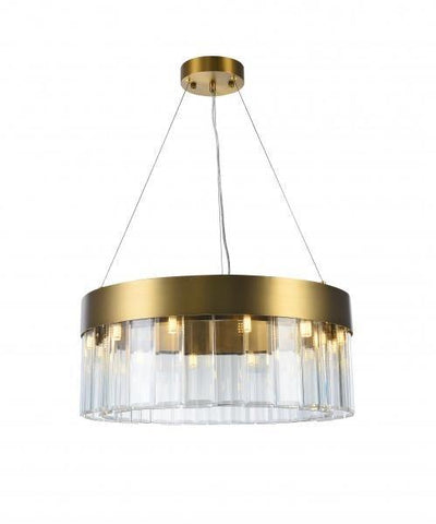 Steel Round Frame with Clear Crystal Chandelier - LV LIGHTING