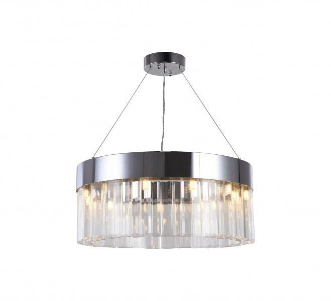 Steel Round Frame with Clear Crystal Chandelier - LV LIGHTING
