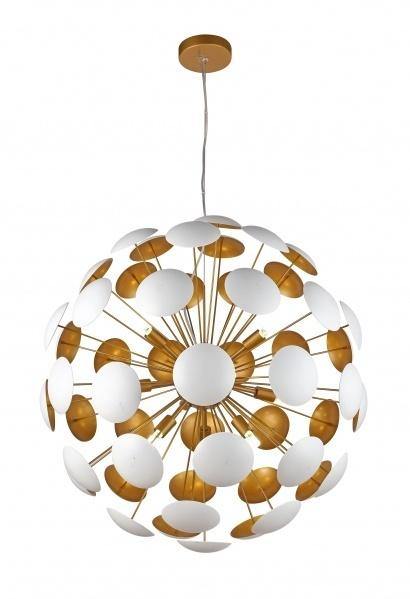 Soft White Cup with Brass Arm Chandelier - LV LIGHTING