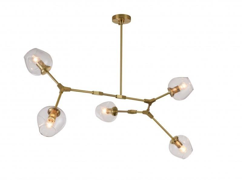 Steel Frame with Indented Glass Shade Chandelier - LV LIGHTING