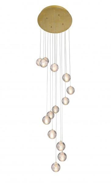 Steel Round Canopy with Multiple Clear Bubble Glass Globe Chandelier - LV LIGHTING