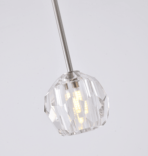 Chrome with Clear Crystal Shade Mini Pendant - LV LIGHTING