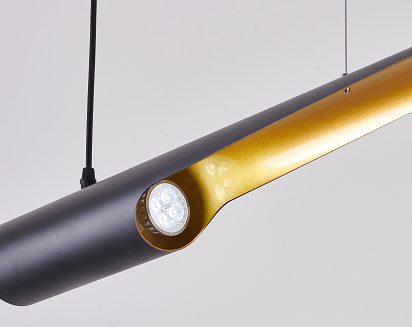 Black and Gold Tubed Pendant - LV LIGHTING