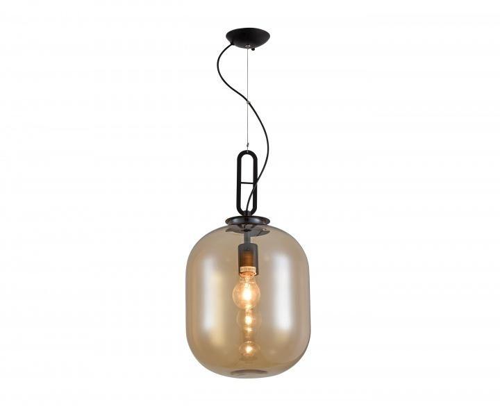 Matte Black with Clear Glass Shade Single Light Pendant - LV LIGHTING