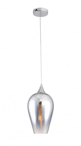 Chrome with Chrome Faded Glass Shade Single Pendant - LV LIGHTING