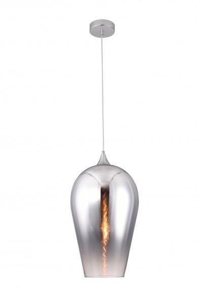 Chrome with Chrome Faded Glass Shade Single Pendant - LV LIGHTING
