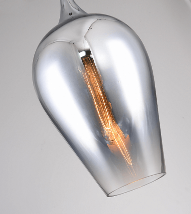 Chrome with Chrome Faded Glass Shade Single Pendant - LV LIGHTING