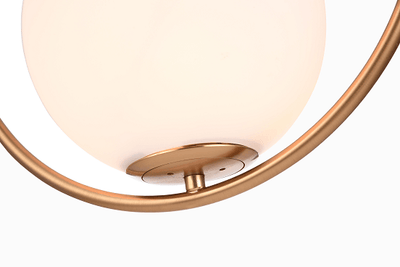 Gold Frame with Milk White Glass Shade Single Light Pendant - LV LIGHTING