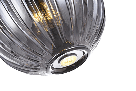 Chrome with Smoke Glass Shade Single Pendant - LV LIGHTING