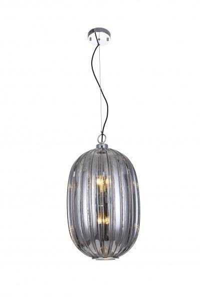 Chrome with Smoke Glass Shade Single Pendant - LV LIGHTING