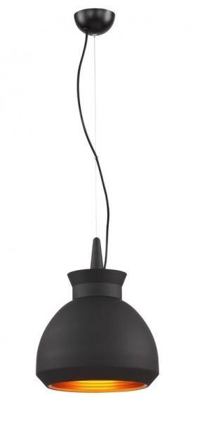 Matte Black with Gold Single Light Pendant - LV LIGHTING