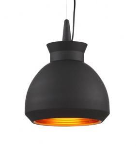 Matte Black with Gold Single Light Pendant - LV LIGHTING