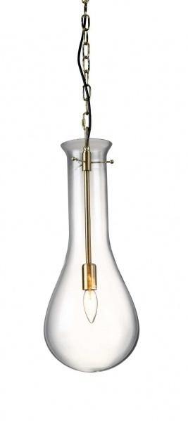 Brass with Tear Drop Glass Shade Single Pendant - LV LIGHTING