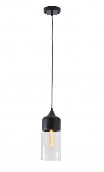 Steel with Clear Cylindrical Glass Shade Pendant - LV LIGHTING