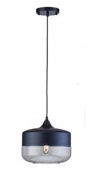 Black with Clear Glass Shade Single Light Pendant - LV LIGHTING