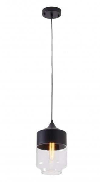 Black with Clear Glass Shade Single Pendant - LV LIGHTING