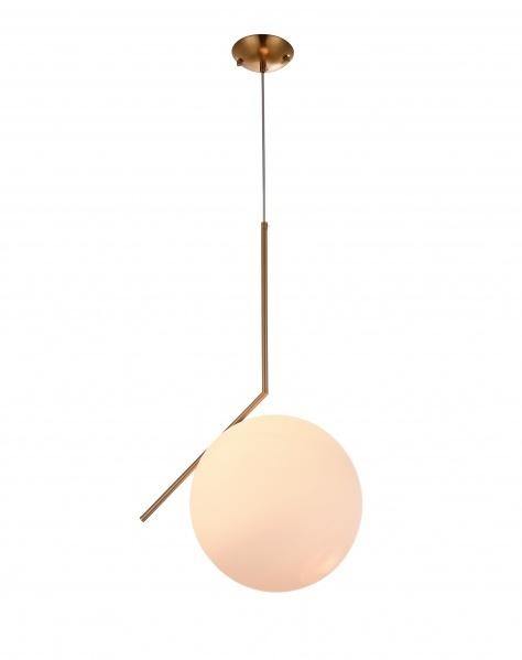 Steel Frame with Milk White Glass Shade Single Pendant - LV LIGHTING