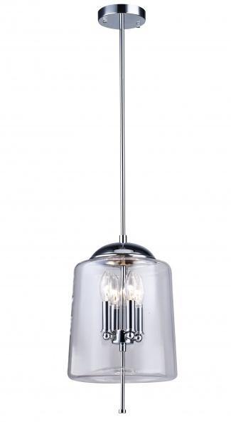 Chrome Frame with Clear Glass Shade Single Pendant - LV LIGHTING