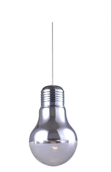 Chrome with Light Bulb Shape Shade Single Pendant - LV LIGHTING