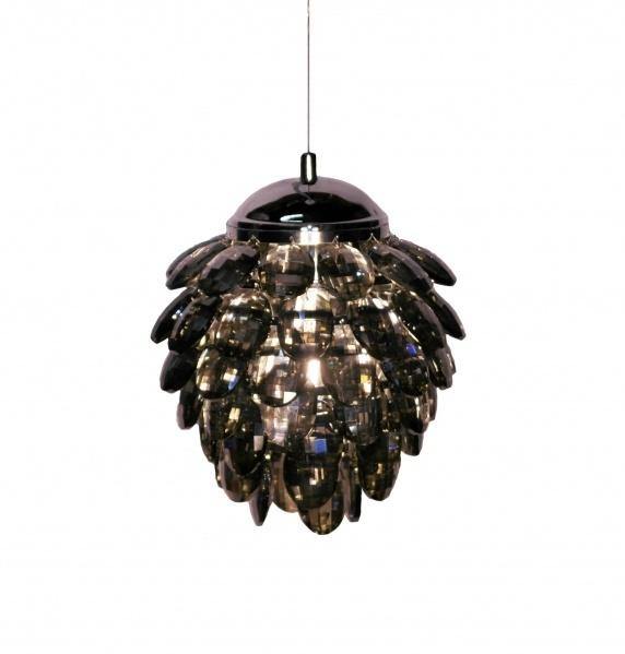 Steel Frame with Pineapple Crystal Shade Single Pendant - LV LIGHTING
