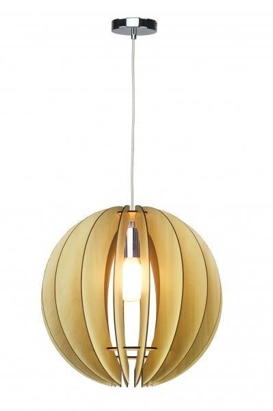 Natural Wood Frame Orb Single Light Pendant - LV LIGHTING