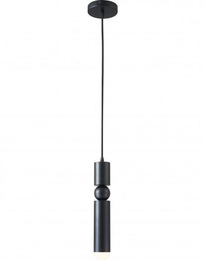 Steel Cylindrical Shade with Frosted Glass Diffuser Single Pendant - LV LIGHTING